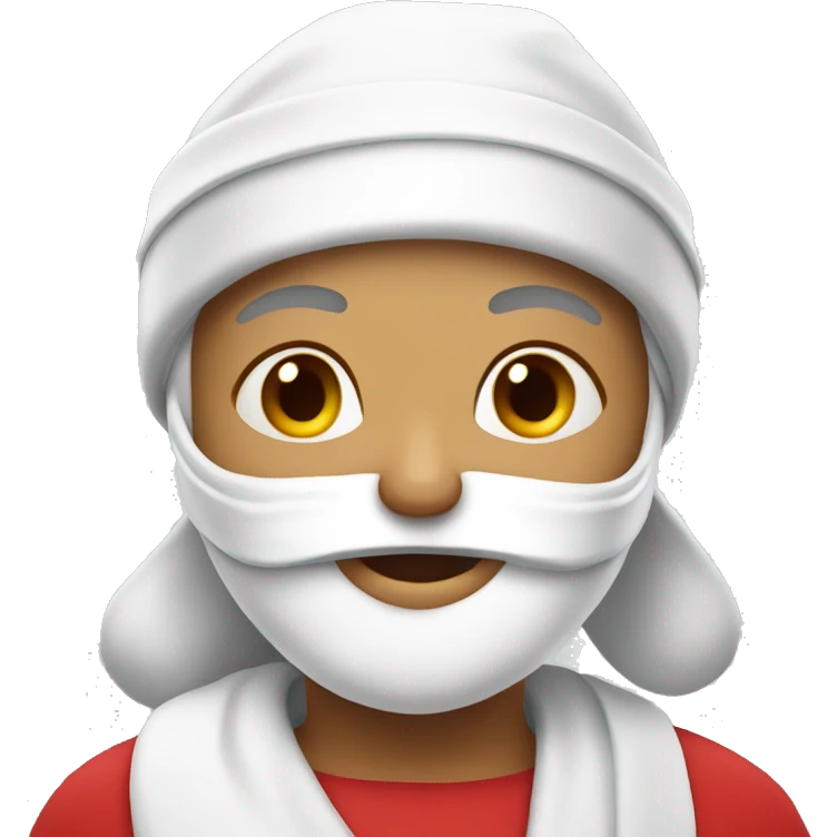 Santa Claus with bandage around her head emoji