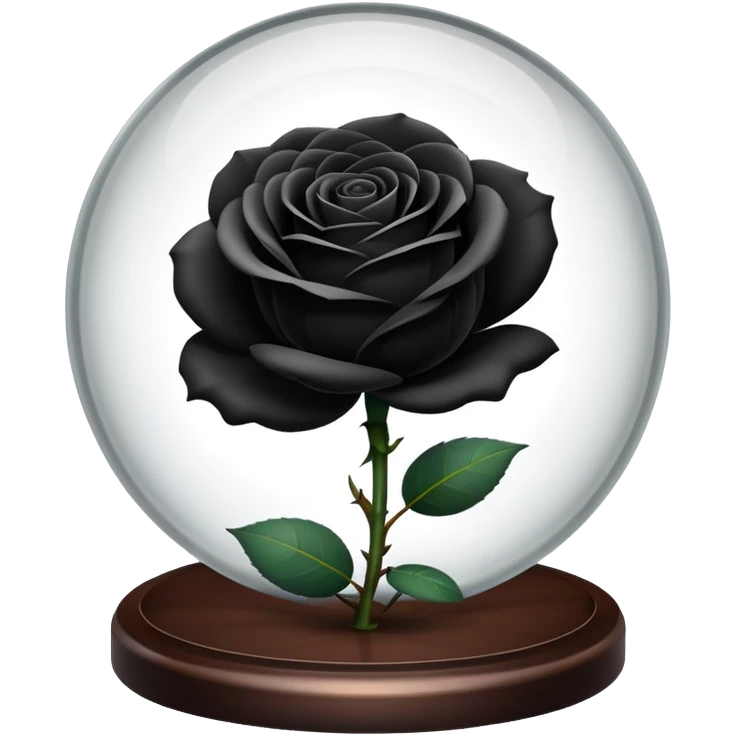 Black rose in a glass sphere emoji