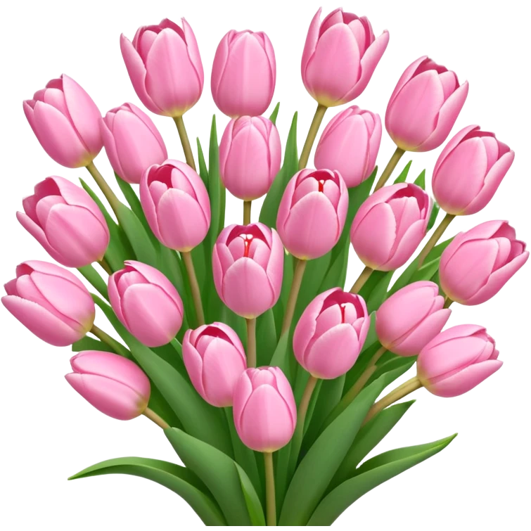 bouquet of tulips (baby pink colour) 25 flowers  emoji