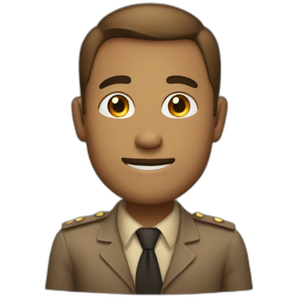 man with small eyes and light brown doing llp salution emoji