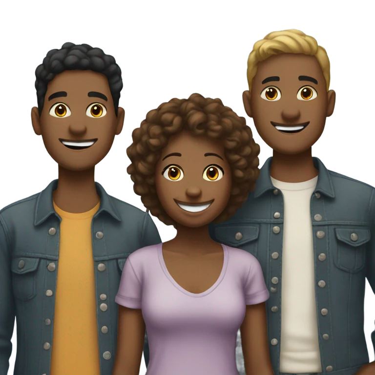 three friends emoji