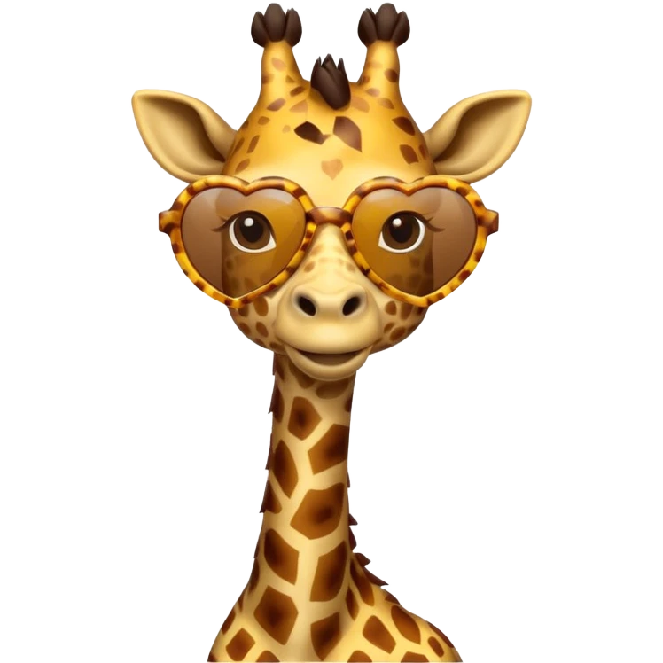 Giraffe with heart shape sunglasses emoji