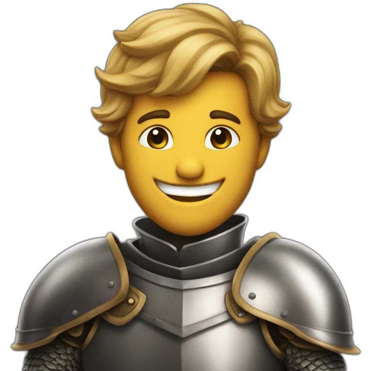 the knight smiles broadly emoji
