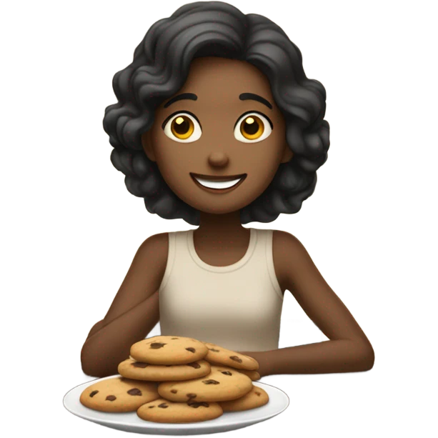 a girl eat cookies emoji