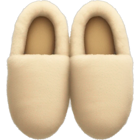 Fluffy beige slippers emoji