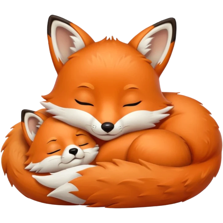 Baby fox sleeping emoji