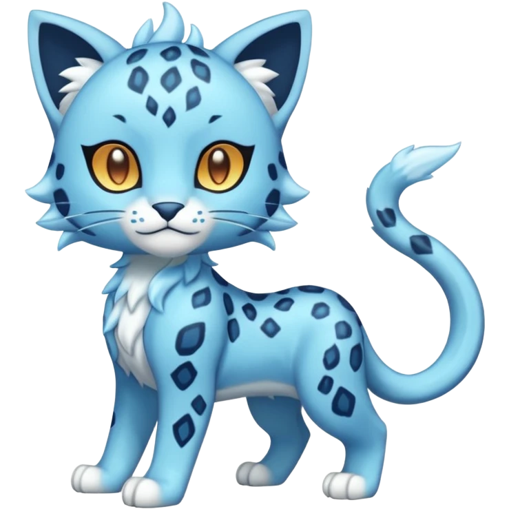 Icy Elemental Pawny Cute Innocent Liepard-Amaura-Litten-Sprigatito-Pokémon-fusion-creature (full body) emoji