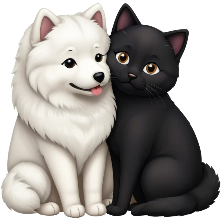 samoyed hug black british cat emoji
