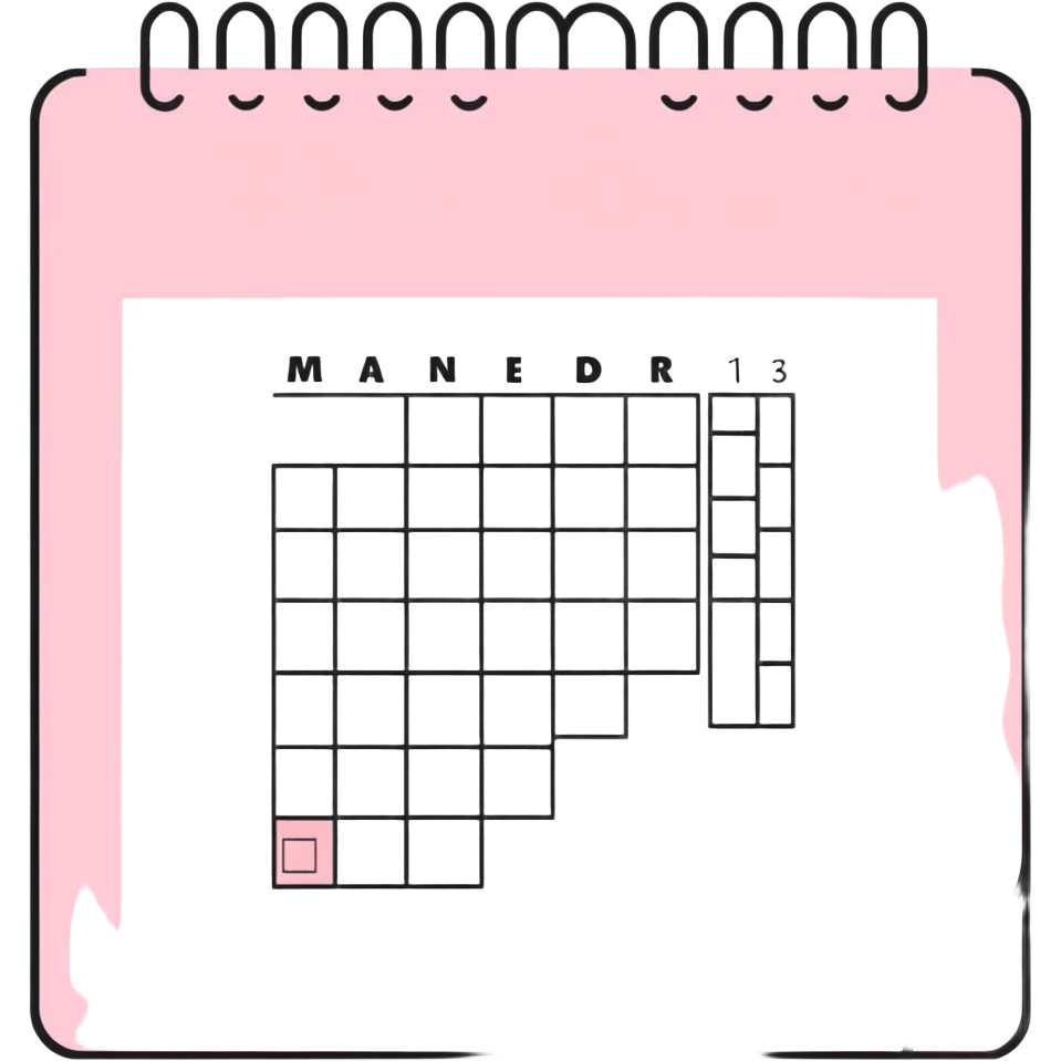 Pink calendar
 emoji