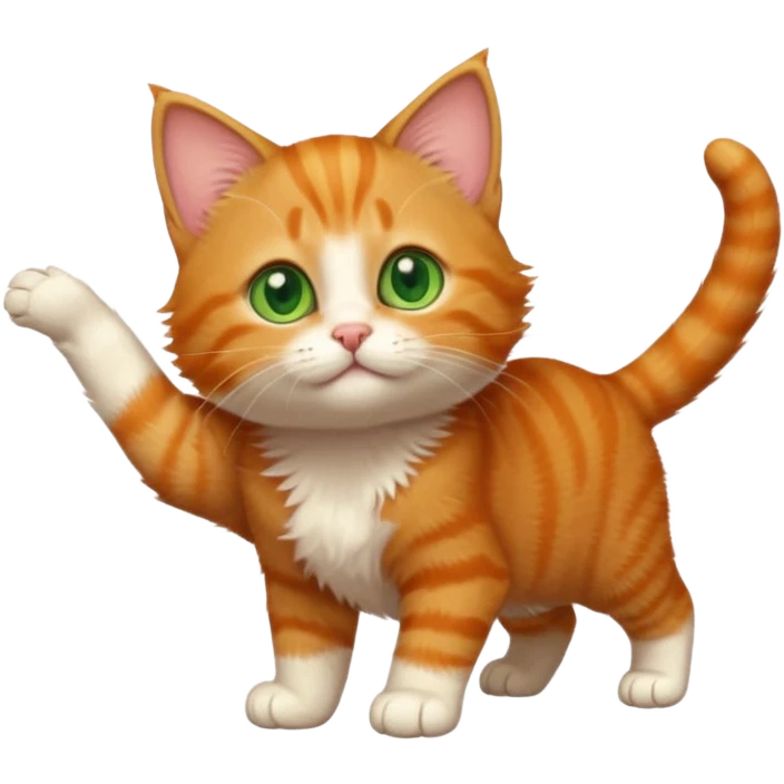 A high-resolution photo-realistic digital illustration of a ginger tabby cat kitten, chest upward emoji
