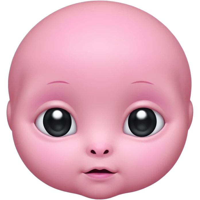Cute, plump baby alien face (little cheek, no nose) emoji