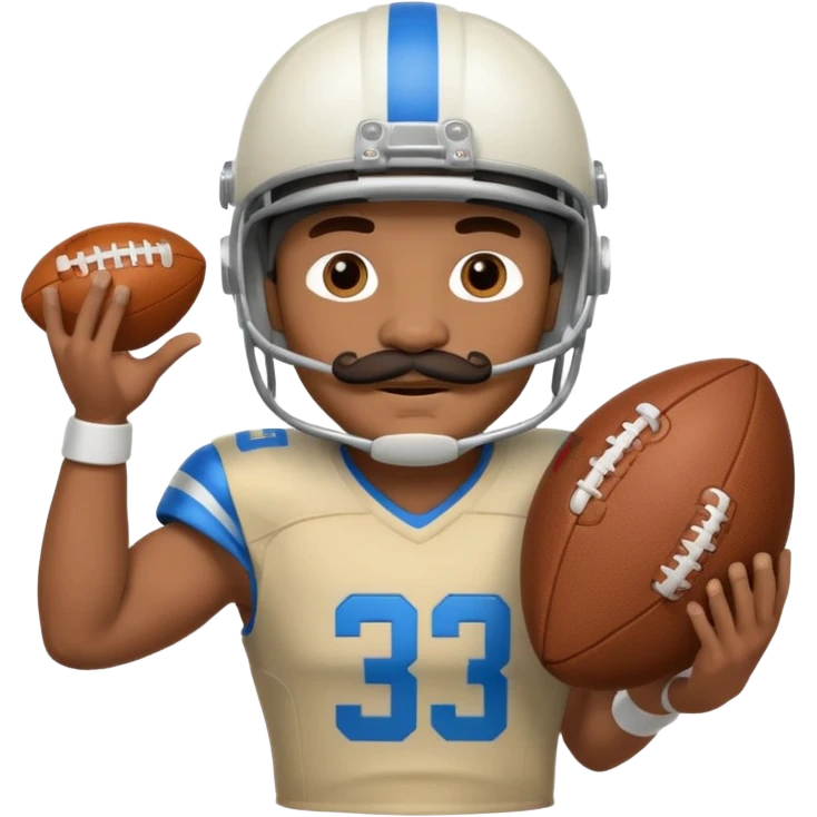 a fresh flour tortilla football player with a mustache emoji