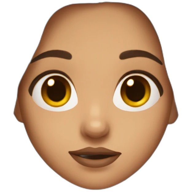 girl with long brown hair and a birthmark above the lips emoji