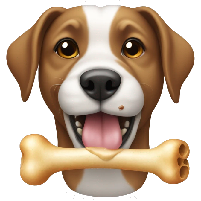 Dog eating a bone emoji