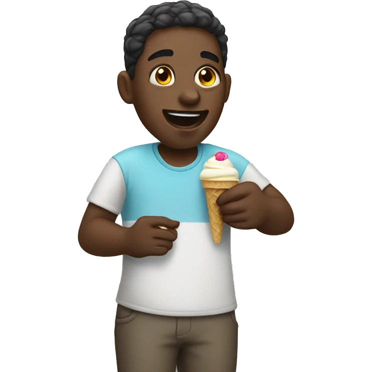 Black person eating ice cream emoji