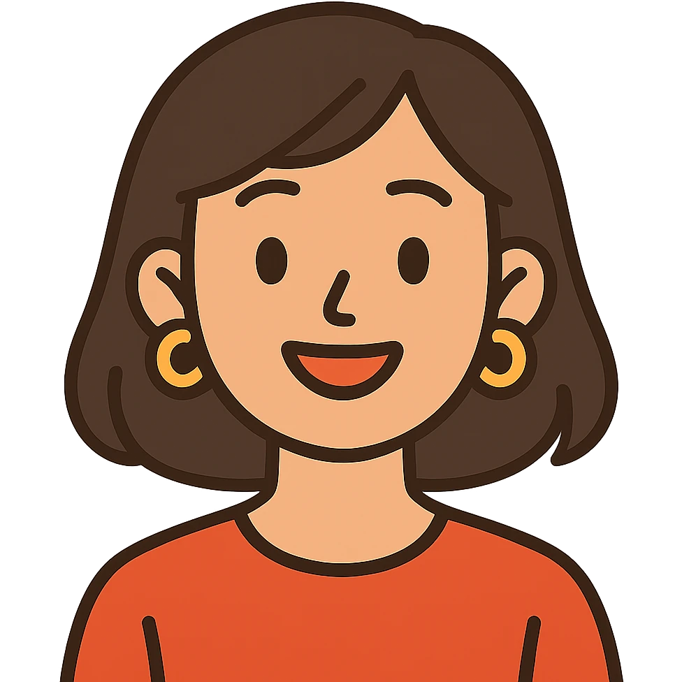 flat toon style smiling girl with earrings emoji