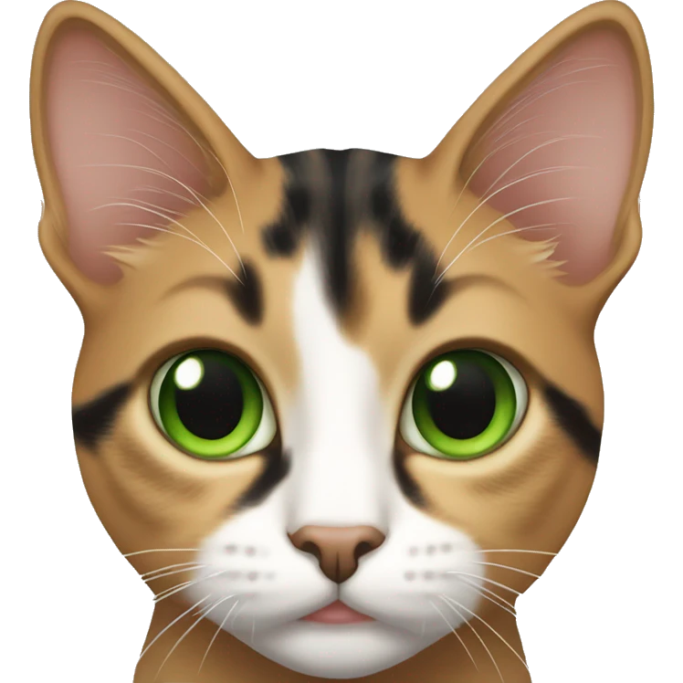 cat calico tabby with green eyes emoji