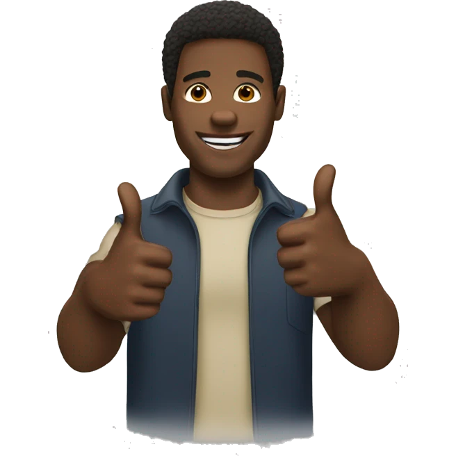 Black man with thumbs up emoji