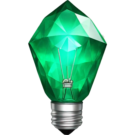 Emerald diamond light bulb emoji