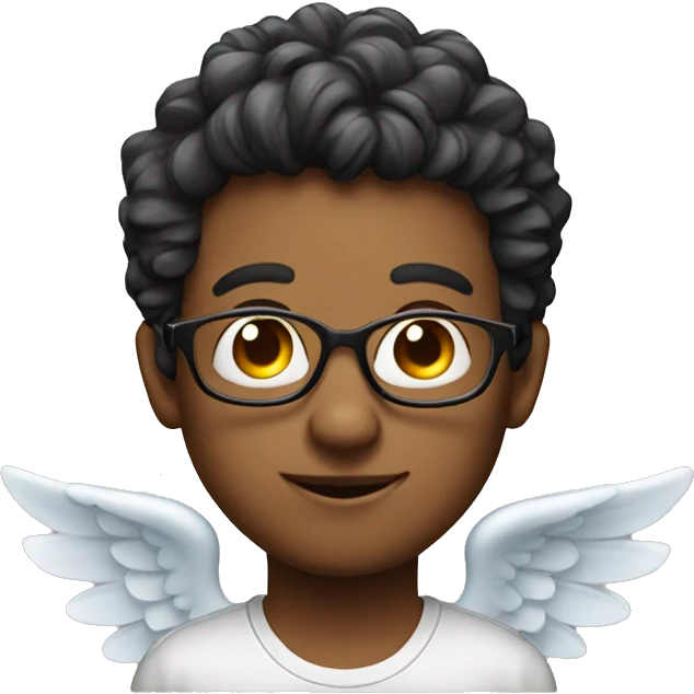 nerd face with angel halo emoji