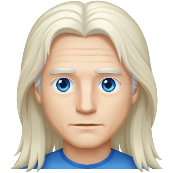 Hombre cabello blanco largo emoji