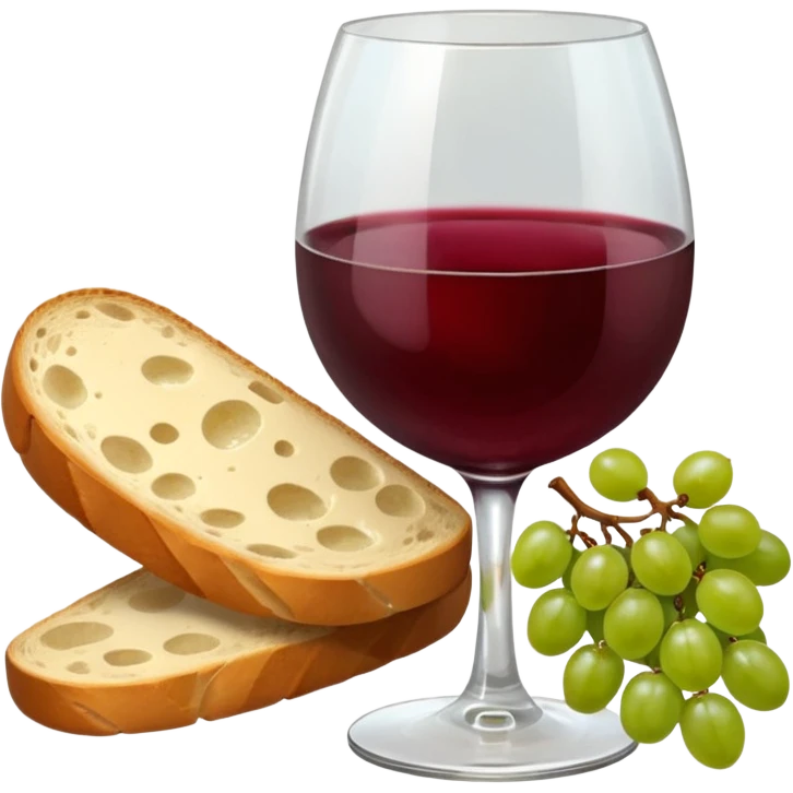 Make me some wine with bread and grapes emoji