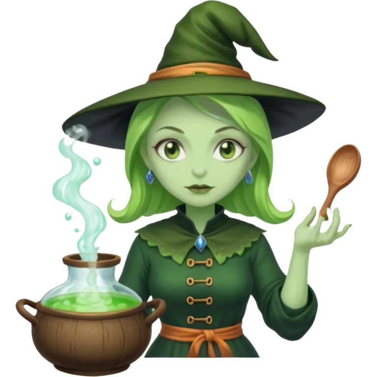 green witch cooking potion emoji