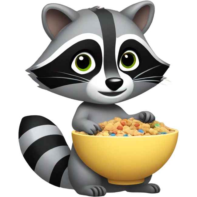 raccoon eating cereal emoji