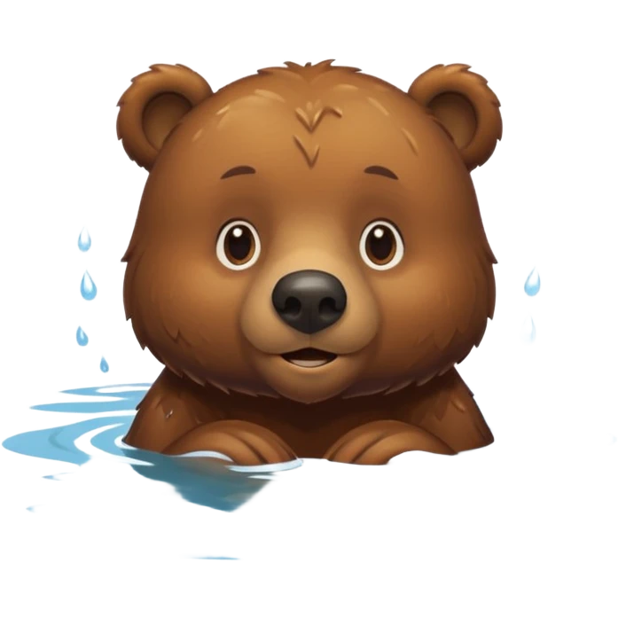  The bear is swimming emoji