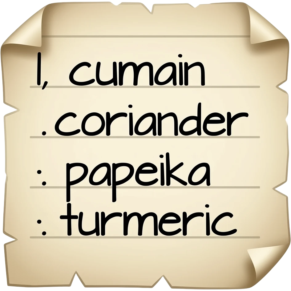 paper with a list of spices emoji