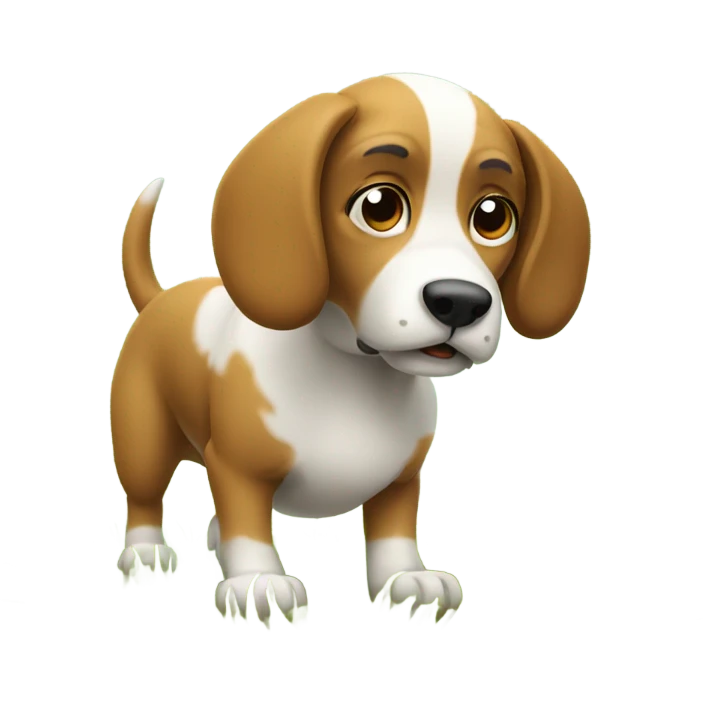 Dog in grass hunting mouse emoji