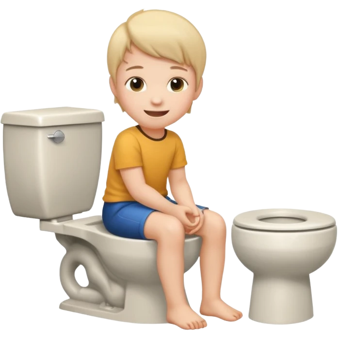 KID SITTING ON TOILET POOPING emoji