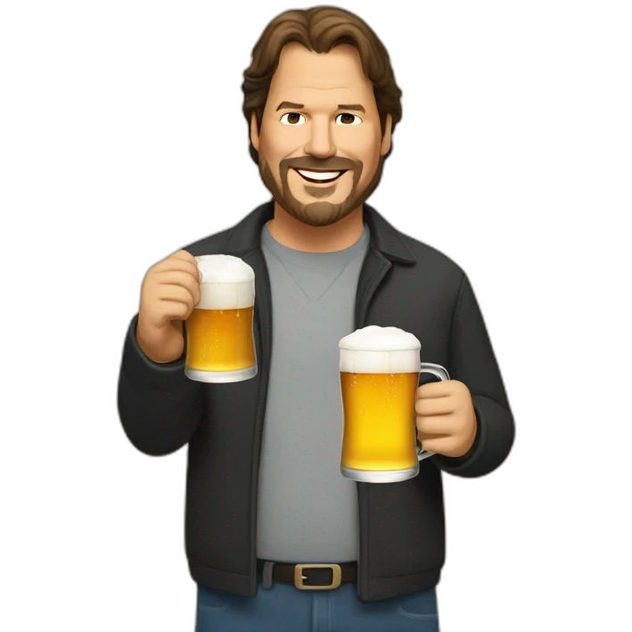 marc benioff with beer emoji