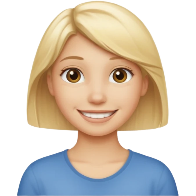 blonde girl at with text behind her saying "ENGOY" emoji