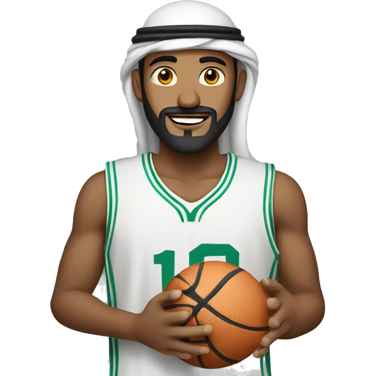 arab holding a black basketball emoji