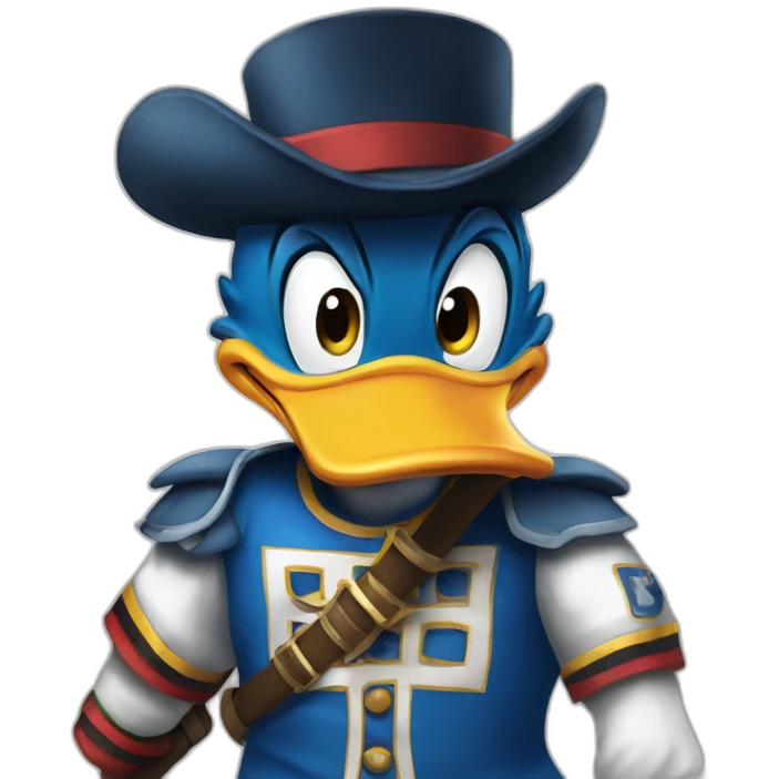 Donald Duck as a fierce field hockeyer emoji