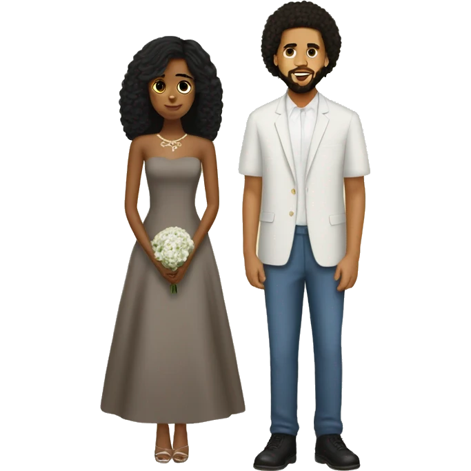 J.Cole marrying brown girl with black hair  emoji