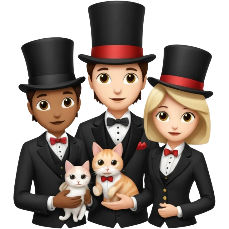 I'llmagician couple and their pet cat emoji