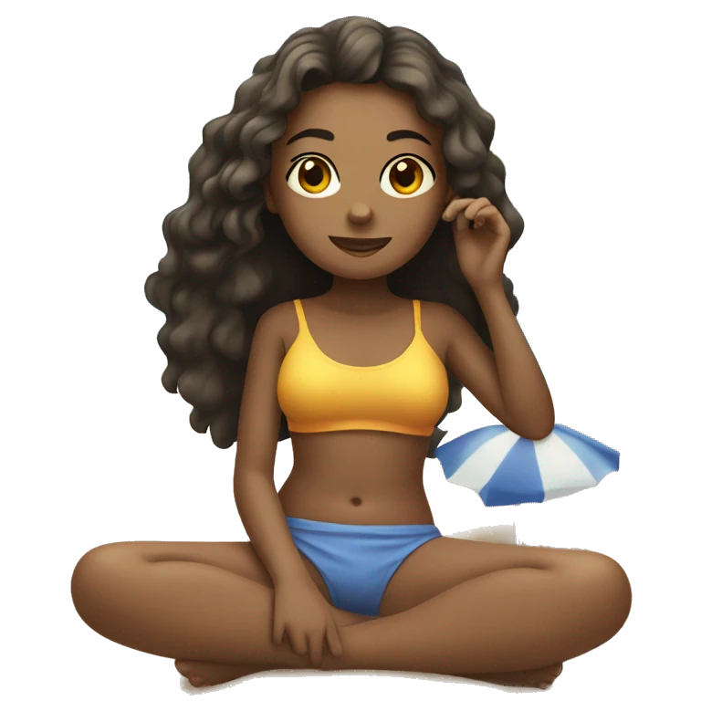 girl relaxing on the beach emoji