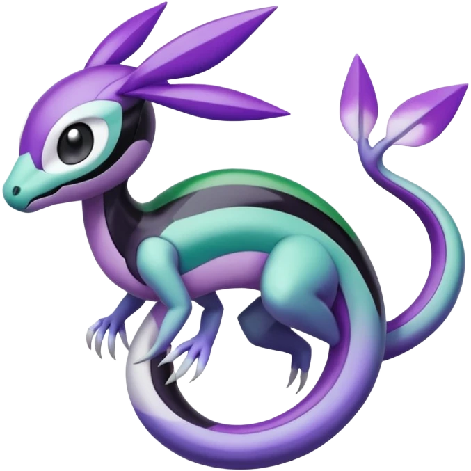 Violet-purple-black-white-gradients Meloetta-Rayquaza-Chatot-Pokémon-Fakémon-creature emoji