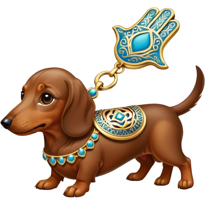 Dachshund dog with hamsa  emoji