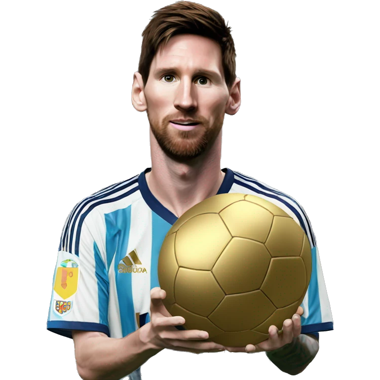 Messi con un balón de oro emoji