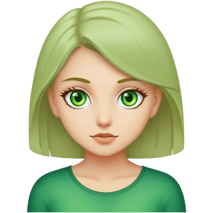 Green eyed girl indoors emoji