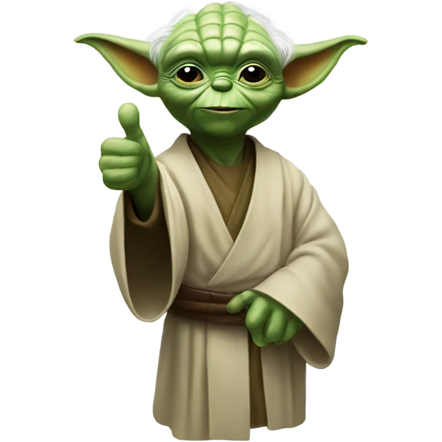 Yoda flipping a thumbs up  emoji