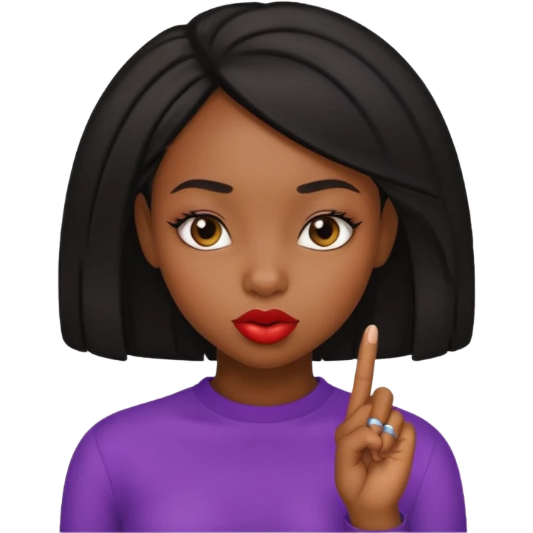 Fille badiss qui a l’index poser sur les lèvres en mode taquinerie/ séduction emoji
