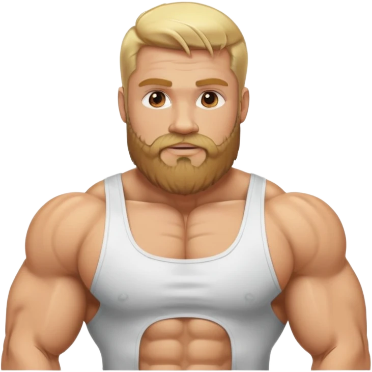 White bodybuilder with beard blonde hair emoji