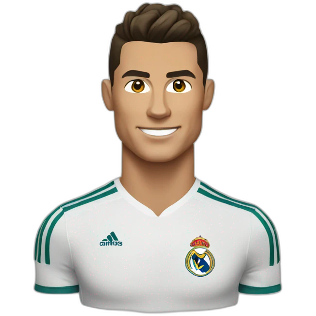 Cristiano Ronaldo in real Madrid jersey  emoji