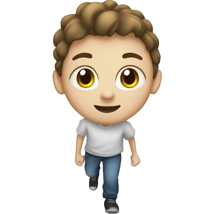 a student with white skin making a step downstairs emoji