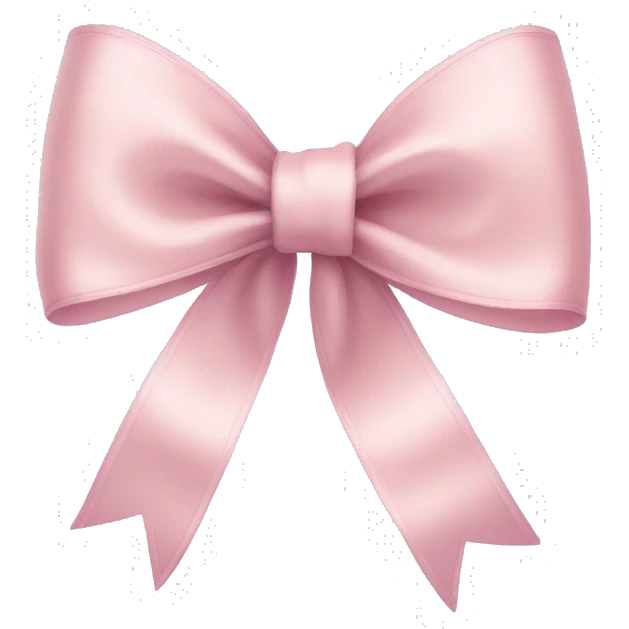 light pink bow with thin ribbon emoji