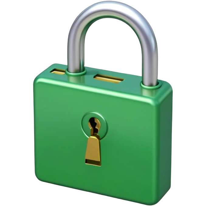 Generate an emoji of a green card locked by a padlock. emoji